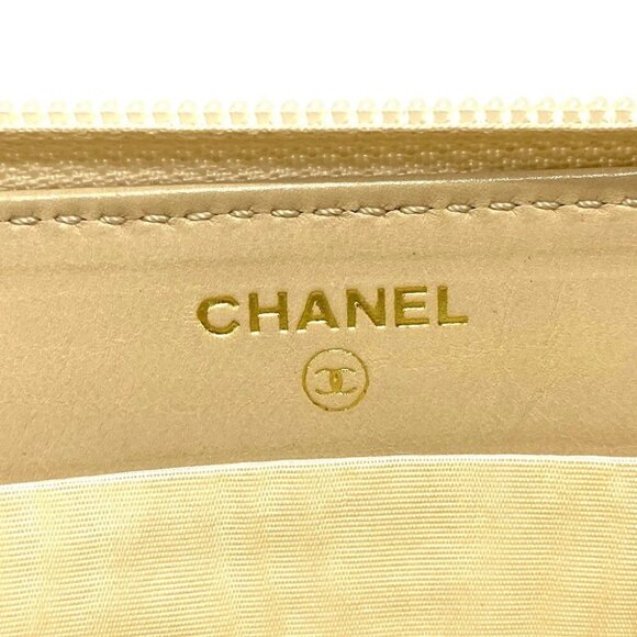 CHANEL A13228 CC Zip Around Long wallet Long Wallet Caviar Leather Beige - Picture 14 of 16